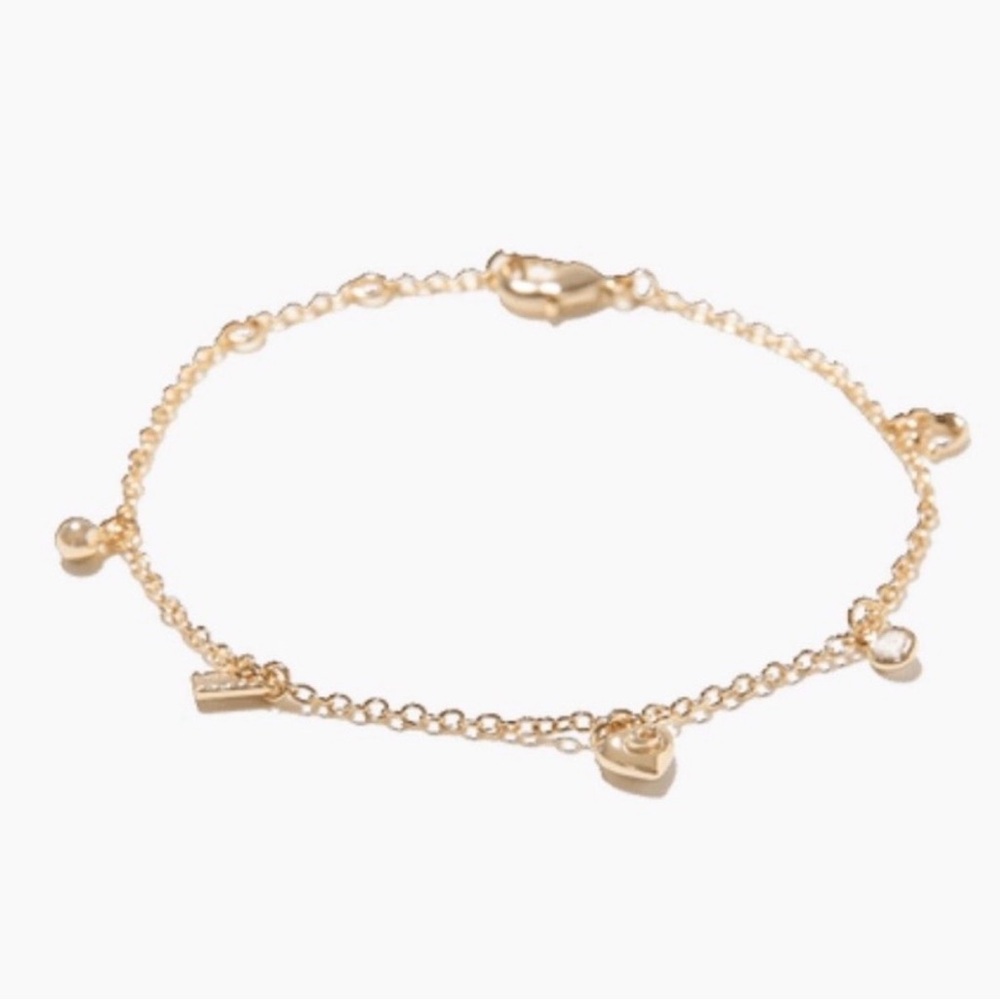 Coach Gold Tone Small Charm Bracelet